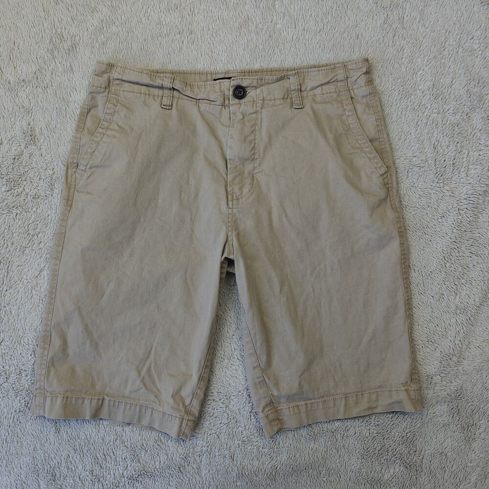 Aeropostale Chino Shorts Men's 31 Khaki Brown Stretchy Cotton Preppy 10" Inseam